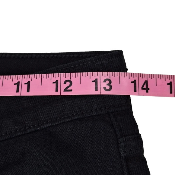 Levi's Black 501 Button Fly 26x30 Straight Leg Original Fit Frayed Raw Hem Jeans - Picture 13 of 15